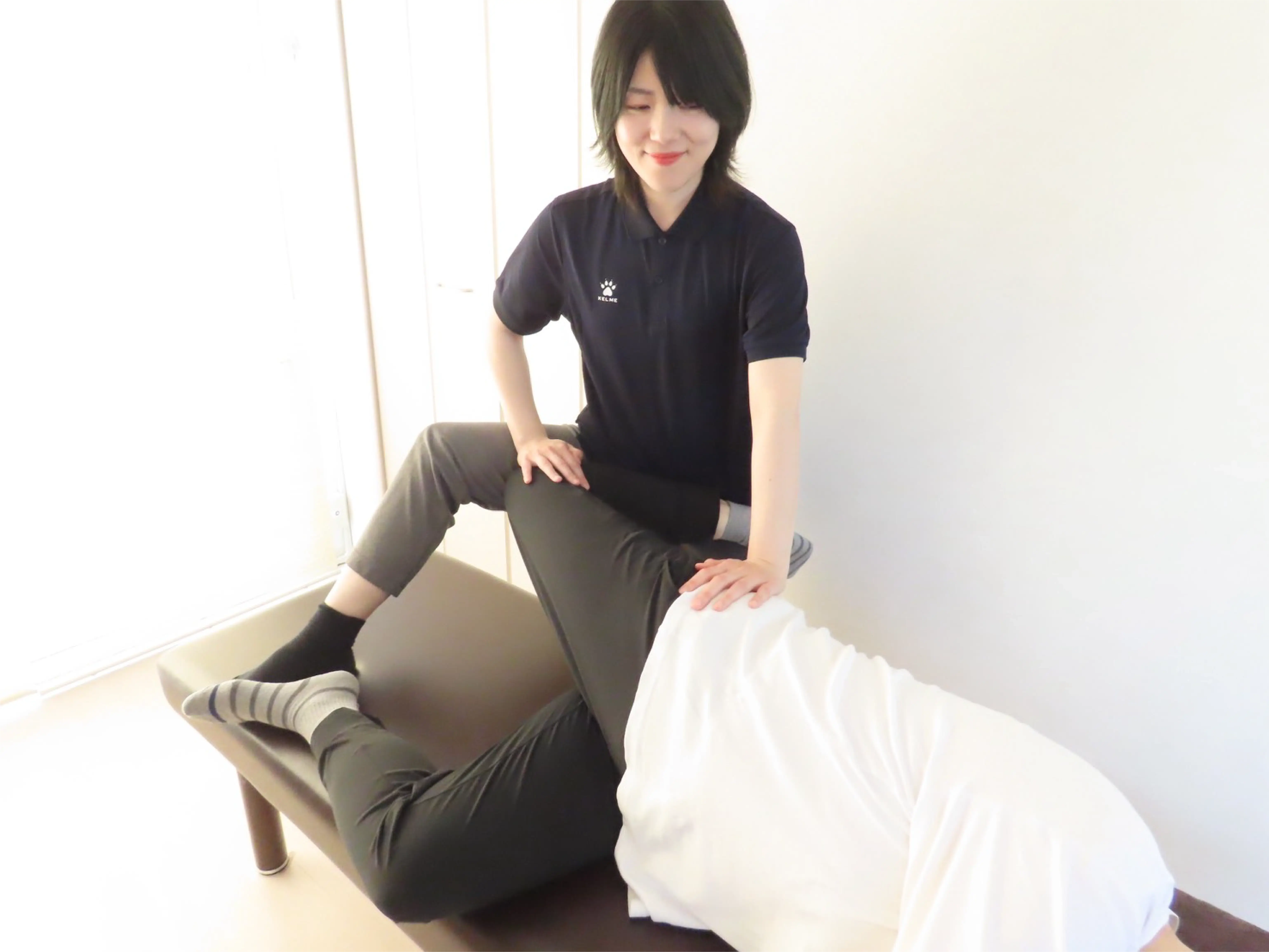 ストレッチ施術の様子